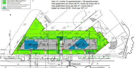 Inplanting appartementen Tramlaan